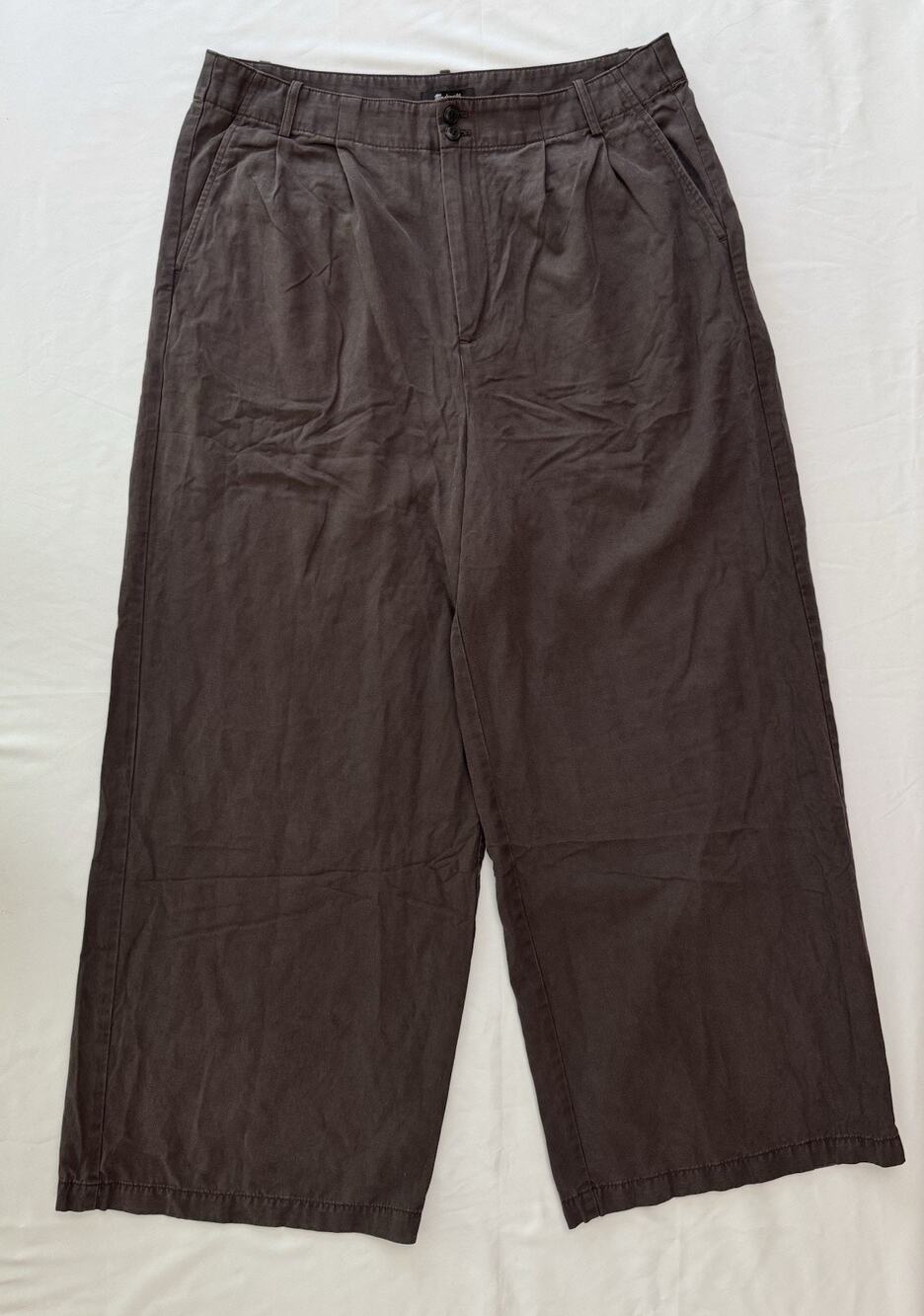 Madewell The Harlow Wide Leg Pants Womens 16 Cocoa Brown Linen Tencel Lyocell